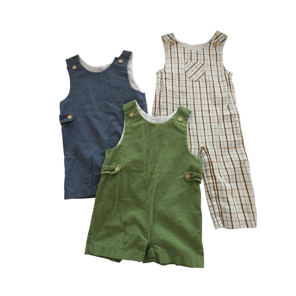Little English 4T Boys Bundle Corduroy Jon Jons & Plaid Longall Blue Green Plaid